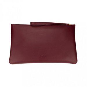 Wristlet Yancci "Diver Pouch" Burgundy Leather